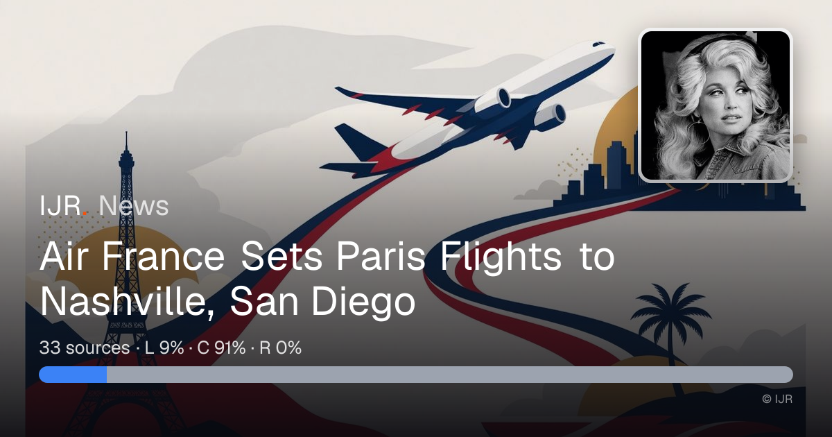 Air France Sets Paris Flights to Nashville, San Diego — IJR News