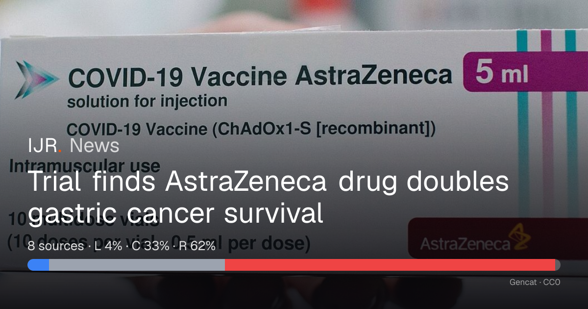 Trial finds AstraZeneca drug doubles gastric cancer survival — IJR News