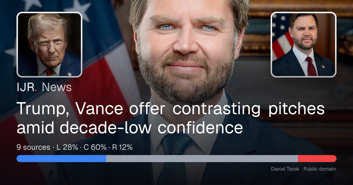 Trump, Vance offer contrasting pitches amid decade-low confidence — IJR ...