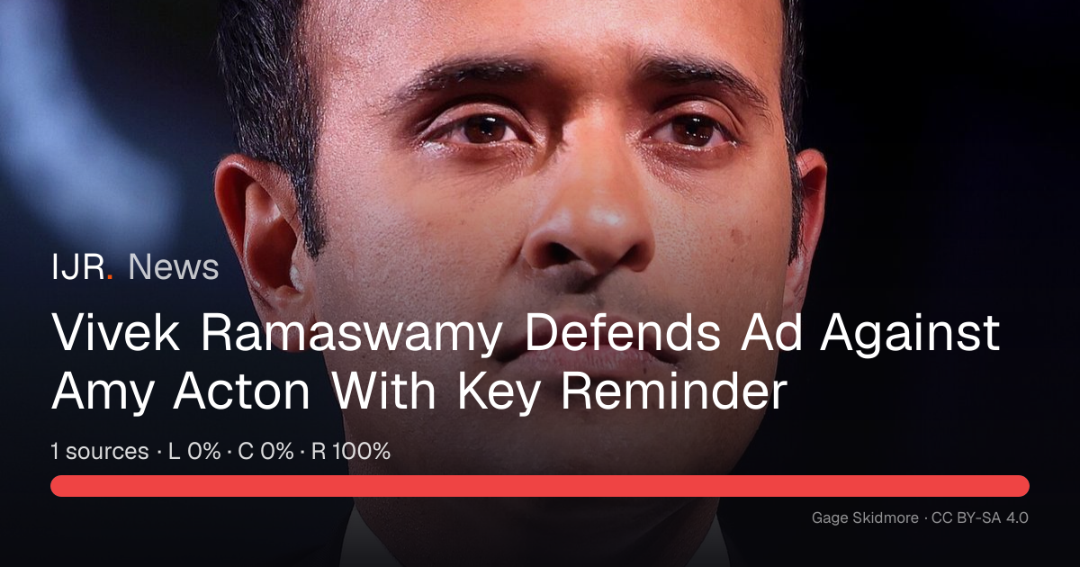 Vivek Ramaswamy Defends Ad Against Amy Acton With Key Reminder — IJR News