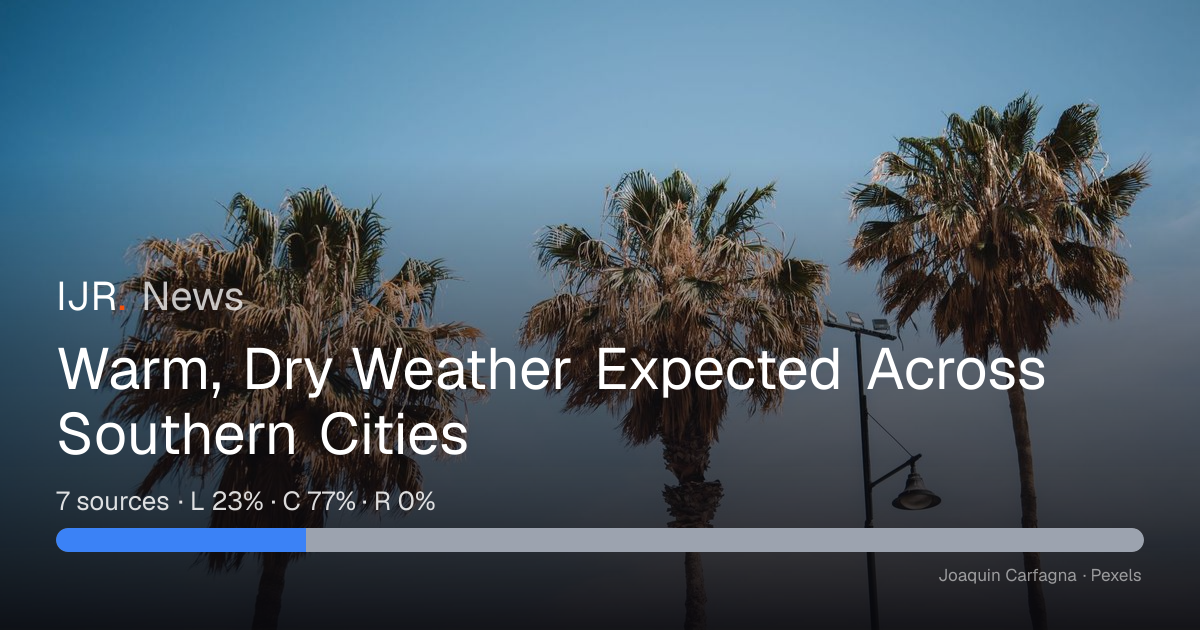 Warm, Dry Weather Expected Across Southern Cities — IJR News