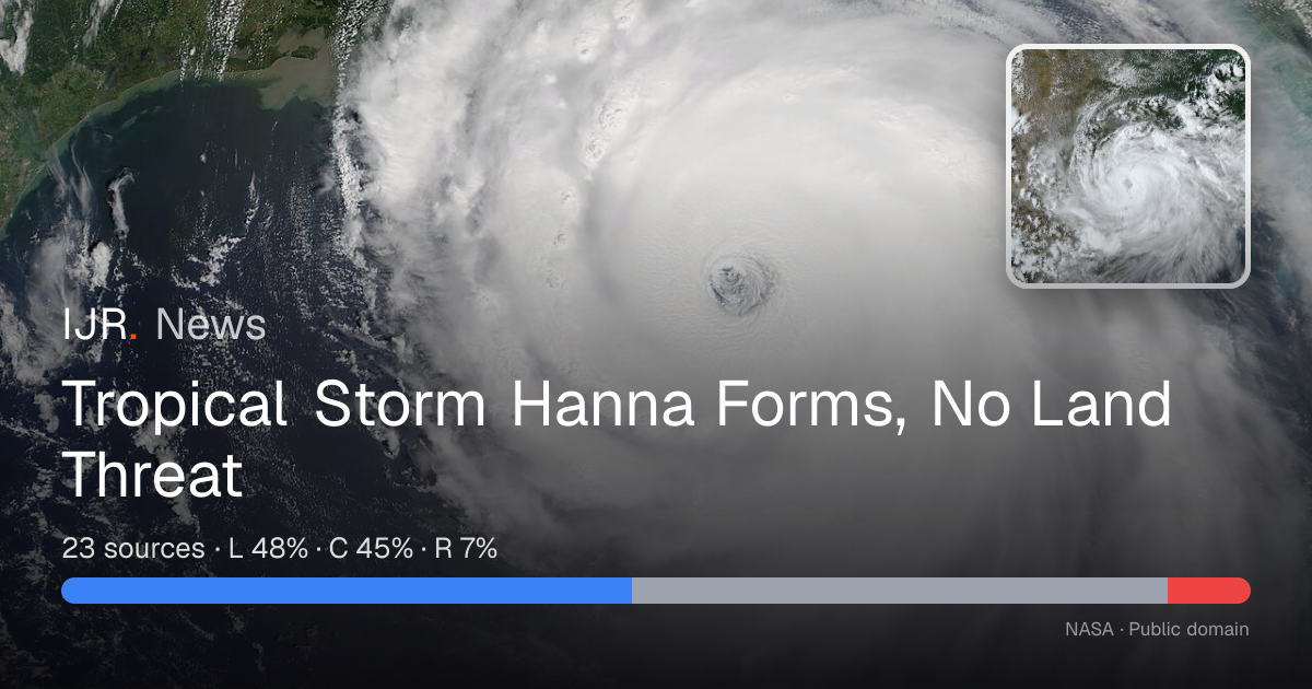 Tropical Storm Hanna Forms, No Land Threat — IJR News