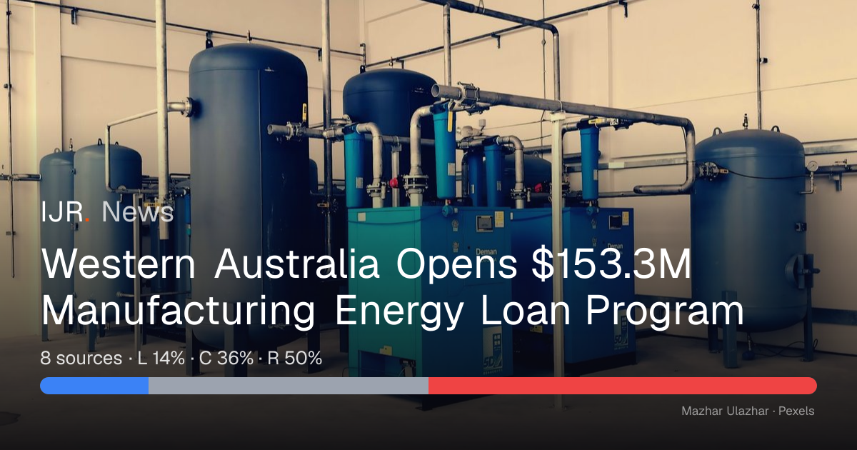 Western Australia Opens $153.3M Manufacturing Energy Loan Program — IJR ...