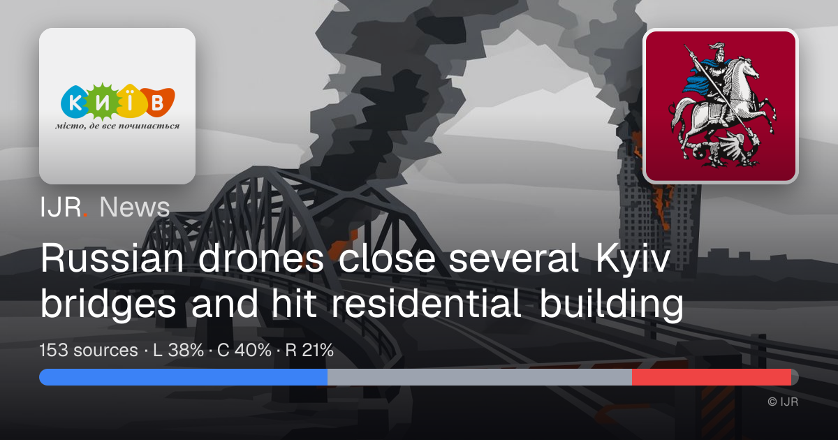 Russian drones close several Kyiv bridges and hit residential building ...