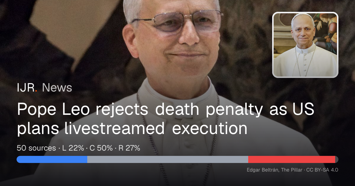 Pope Leo rejects death penalty as US plans livestreamed execution — IJR ...