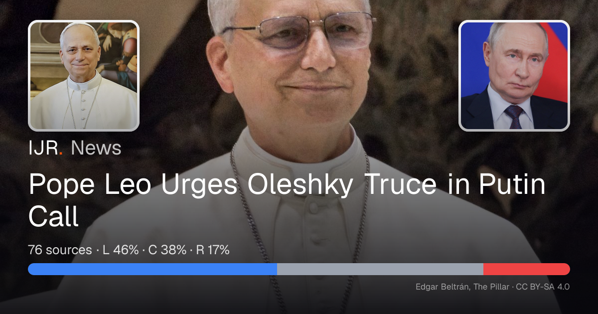 Pope Leo Urges Oleshky Truce in Putin Call — IJR News