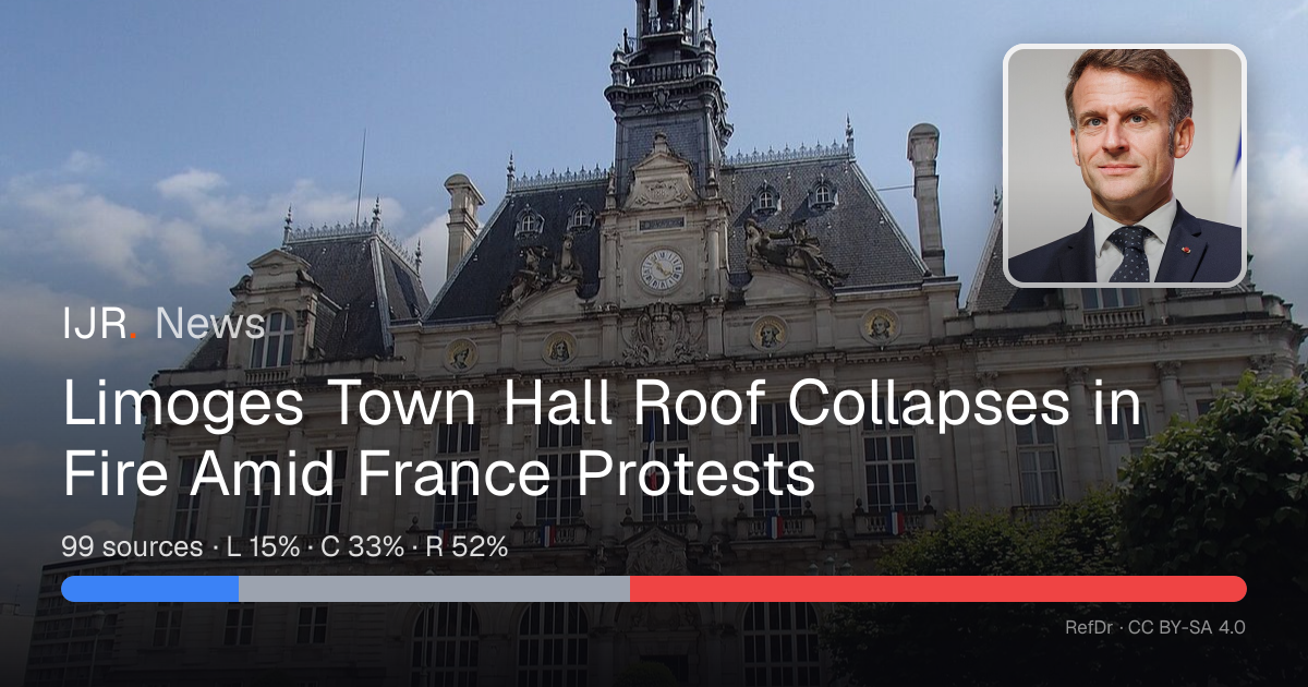 Limoges Town Hall Roof Collapses in Fire Amid France Protests — IJR News