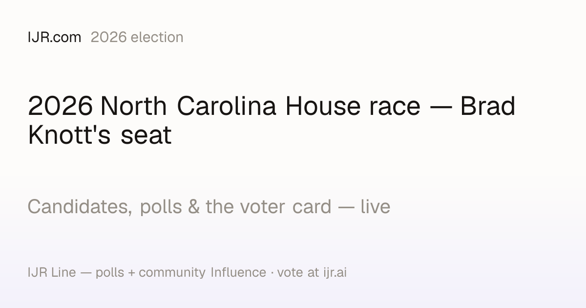 2026 North Carolina House race — Brad Knott's seat — polls, candidates ...