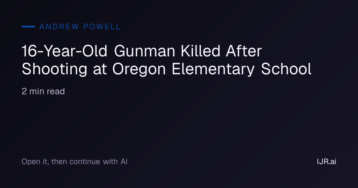 16-Year-Old Gunman Killed After Shooting at Oregon Elementary School ...