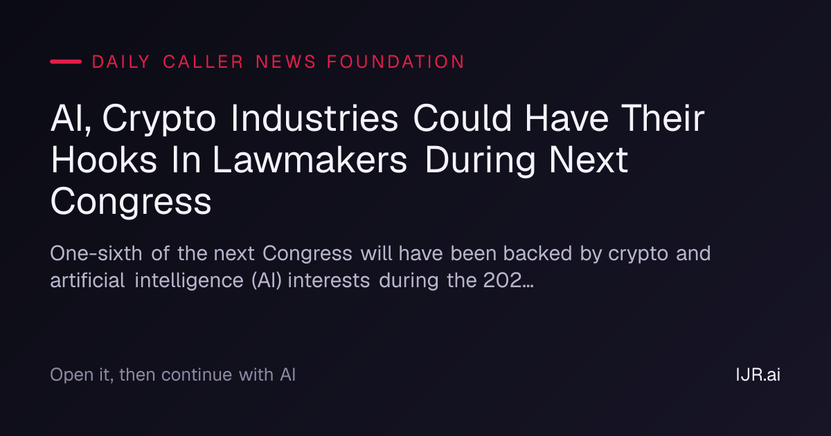 AI, Crypto Industries Could Have Their Hooks In Lawmakers During Next Congress