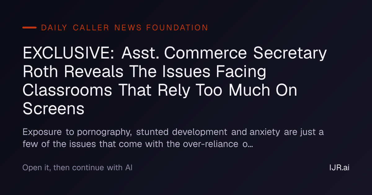 EXCLUSIVE: Asst. Commerce Secretary Roth Reveals The Issues Facing ...