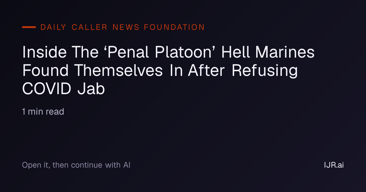 Inside The ‘Penal Platoon’ Hell Marines Found Themselves In After ...