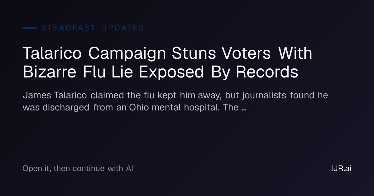 Talarico Campaign Stuns Voters With Bizarre Flu Lie Exposed By Records ...