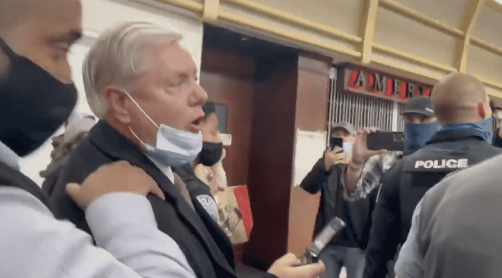 Lindsey Graham Harassed By Angry Trump Supporters Shouting 'traitor' At 