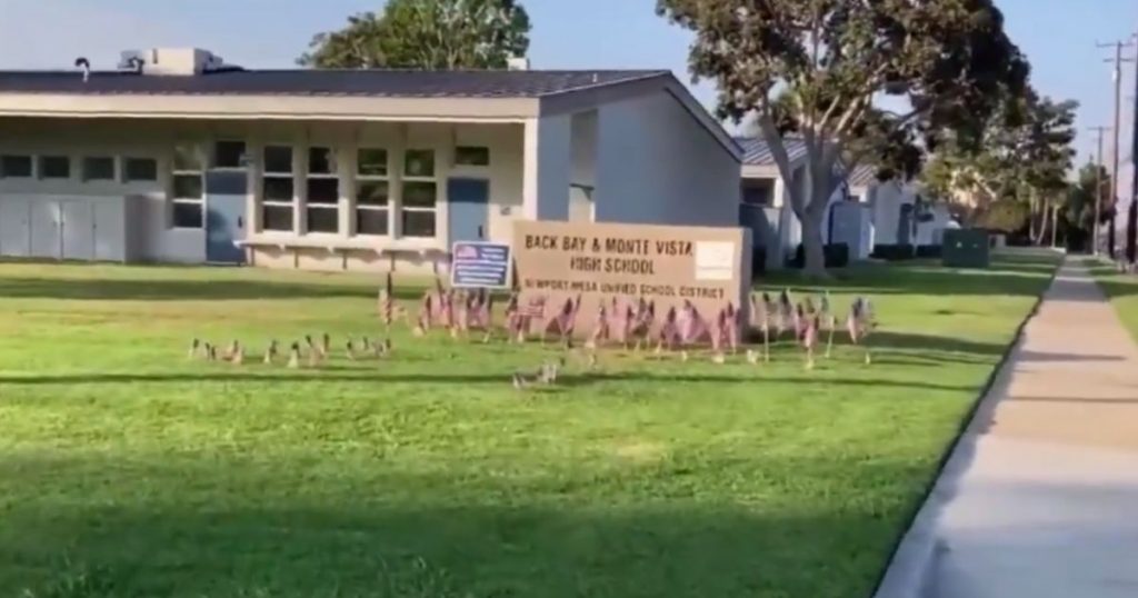 Teacher Who Rejected US Flag Faces Fury as Parents Roll Up To School