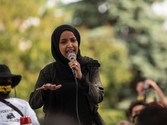 MINNEAPOLIS, MN - JUNE 6: Rep. Ilhan Omar (D-MN) speaks to a crowd gathered for a march to defund the Minneapolis Police Department on June 6, 2020 in Minneapolis, Minnesota. The march commemorated the life of George Floyd who was killed by members of the MPD on May 25. (Photo by Stephen Maturen/Getty Images)