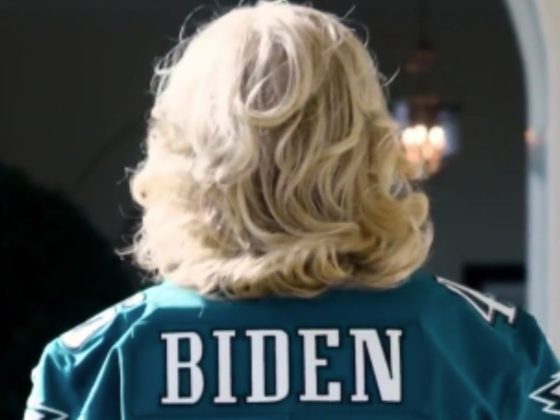 First lady Jill Biden posted a video to her Twitter account on Sunday, showing her support for the Philadelphia Eagles in the Super Bowl.