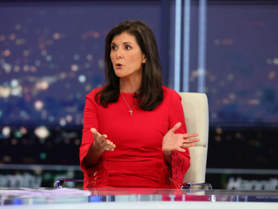 NEW YORK, NEW YORK - JANUARY 20: Nikki Haley visits "Hannity" at Fox News Channel Studios on January 20, 2023 in New York City. (Photo by Theo Wargo/Getty Images)