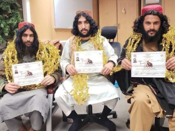 The Taliban released a photo of three pilots who had just completed their training.