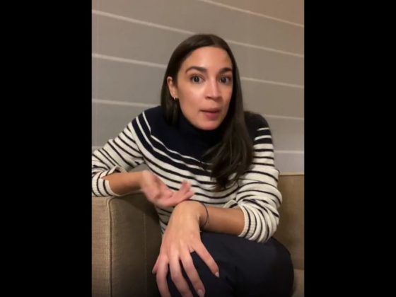 This Instagram screen shot from Alexandria Ocasio-Cortez's account shows her discussing LGBT issues in Japan.