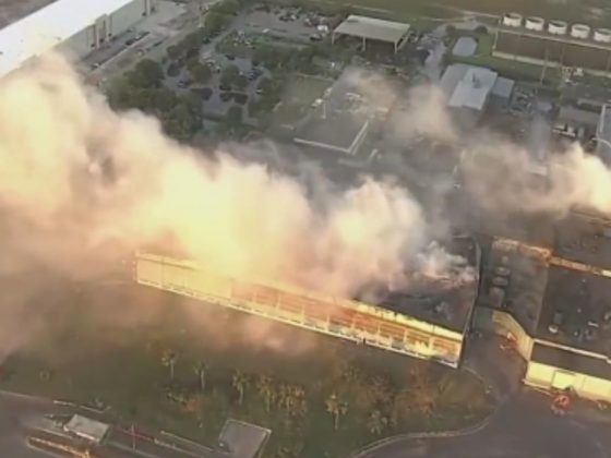 A fire broke out on Sunday at the Covanta Energy plant in Doral, Florida.