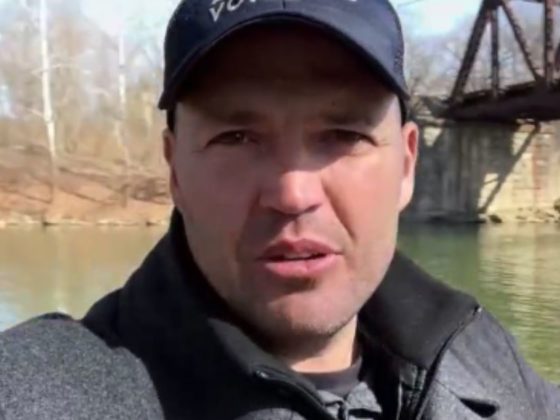 Reporter Ben Bergquam went to a creek in East Palestine, Ohio.