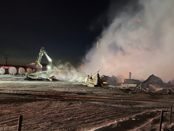 A seafood processing plant burns in the Canadian province of New Brunswick.