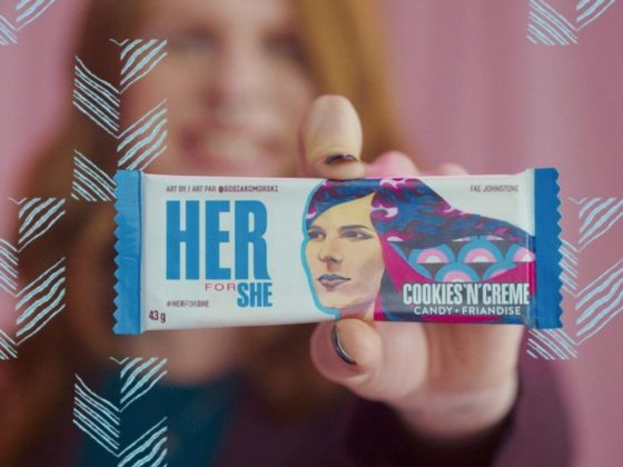 Hershey is featuring Fae Johnstone, a man who poses as a woman, in an advertising campaign celebrating International Women's Day.