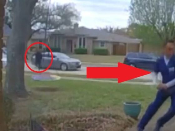 The man made a dash for his backyard when he saw someone charging aggressively at him.
