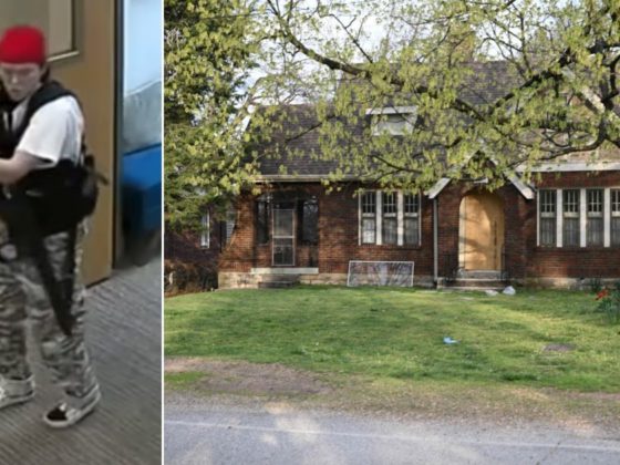 Police shared a list of items found at the Nashville, Tennessee, house, right, where school shooter Audrey Hale, left, lived with her parents.