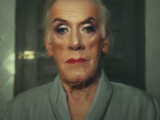A commercial for J&B Scotch features an old man dressing in drag.