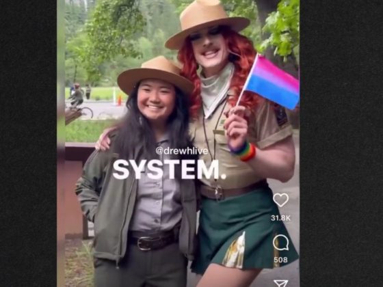 The drag queen and social media influencer boasted that "gay people are literally taking over the national park system."