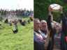 Every year, individuals gather in Gloucester, England, to attempt to capture a cheese as it rolls down a hill. Delaney Irving, right, won the female race on May 29.