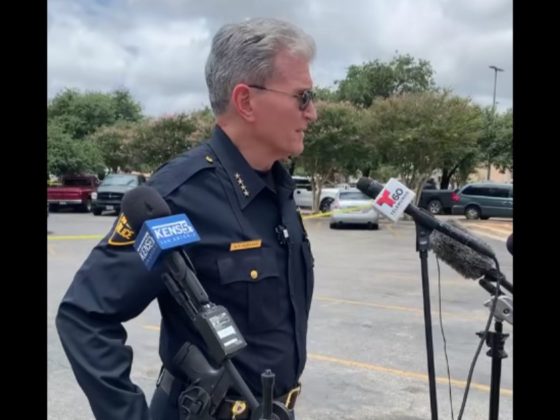 San Antonio Police Department Chief William McManus gives a press conference on Friday.