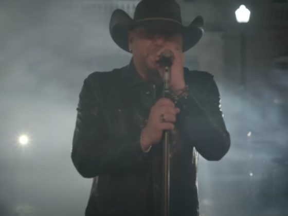 Country singer Jason Aldean is seen in the music video for "Try That in a Small Town."