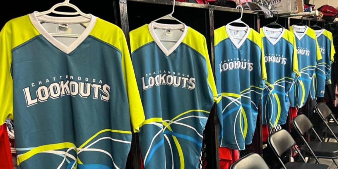 This Twitter screen shot shows the Chattanooga Lookouts special anniversary uniforms.