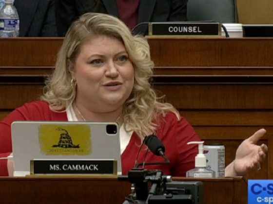 Florida Republican Rep. Kat Cammack speaks during Thursday's hearing of the Thursday’s hearing of the House Select Subcommittee on the Weaponization of the Federal Government.