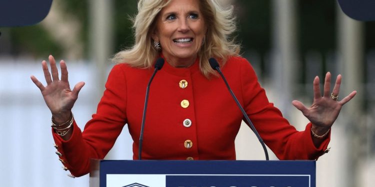 Jill Biden Seen in Photo Smiling from Ear to Ear with Drag Queens