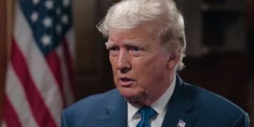 Former President Donald Trump speaks with Tucker Carlson in a Wednesday interview.