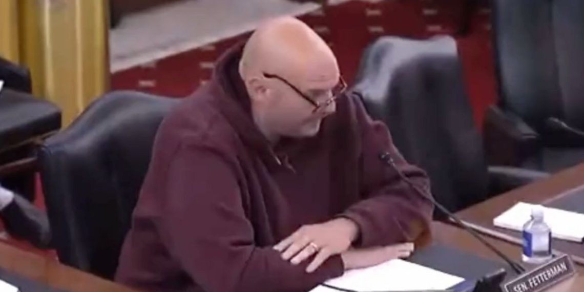 Sen. John Fetterman of Pennsylvania speaks during a Senate hearing in Washington, D.C., on Wednesday.