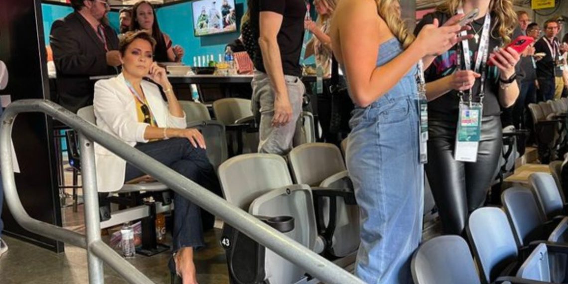 Kari Lake refused to stand during the playing of the "black national anthem" before Super Bowl LVII in Glendale, Arizona.