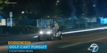 LA Man Steals Golf Cart and Leads Police on Slow Speed Chase With Dog in His Lap