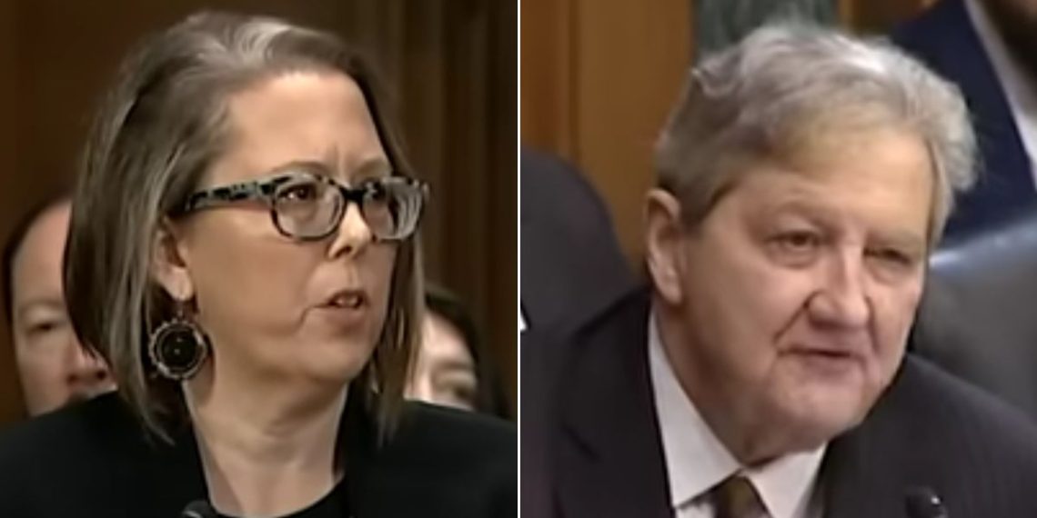 GOP Sen. John Kennedy of Louisiana grilled judicial nominee Sarah Hill Wednesday.