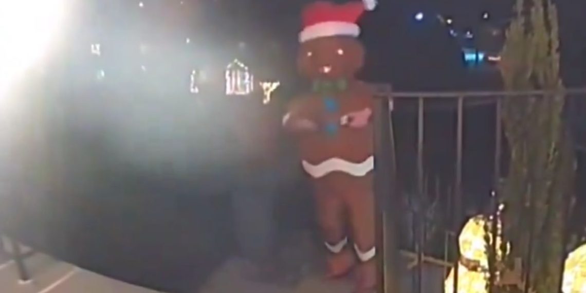 Neighbors agreed the figure was creepy, rather than "holly jolly."