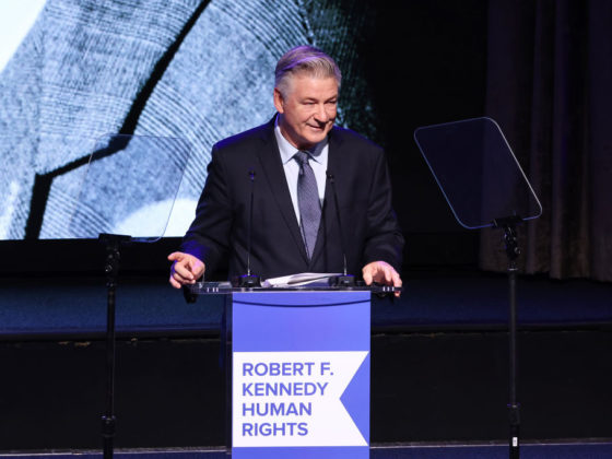 NEW YORK, NEW YORK - DECEMBER 06: Alec Baldwin speaks onstage during the Robert F. Kennedy Human Rights' 2023 Ripple of Hope Gala on December 06, 2023 in New York City. (Photo by Mike Coppola/Getty Images for Robert F. Kennedy Human Rights)