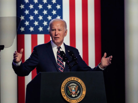 BLUE BELL, PENNSYLVANIA - JANUARY 5: U.S. President Joe Biden speaks during a campaign event at Montgomery County Community College January 5, 2024 in Blue Bell, Pennsylvania. In his first campaign event of the 2024 election season, Biden stated that democracy and fundamental freedoms are under threat if former U.S. President Donald Trump returns to the White House. (Photo by Drew Angerer/Getty Images)