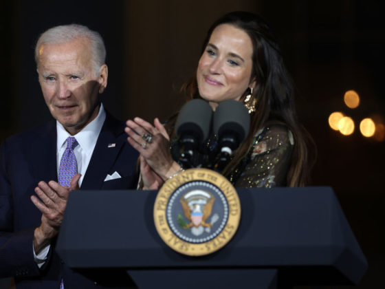 WASHINGTON, DC - JUNE 13: U.S. President Joe Biden and his daughter Ashley Biden share a moment during a Juneteenth concert on the South Lawn of the White House on June 13, 2023 in Washington, DC. The White House hosted the concert to mark the nation’s newest federal holiday that was established in 2021. (Photo by Alex Wong/Getty Images)