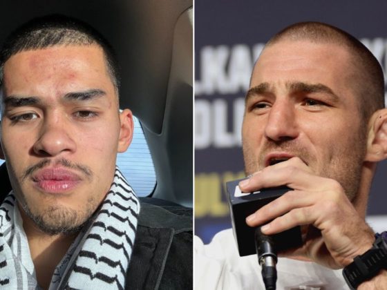 UFC champ Sean Strickland, right, was complimentary to his sparring opponent, social media influencer known as "Sneako," left.