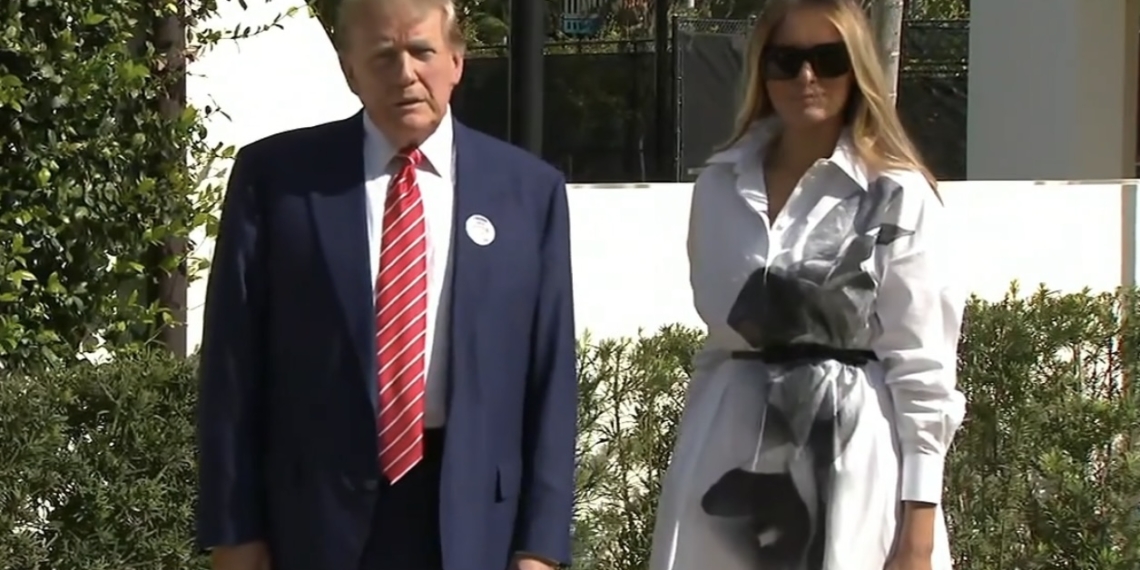 Melania Trump Joins Husband at Polls