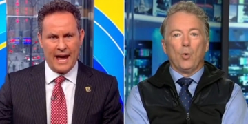 Fox News host Brian Kilmeade, left, questions Sen. Rand Paul, right, on "Fox & Friends."